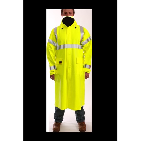 TINGLEY C44122 Hi-Viz Ylw Quad-Hazard Arc Flash And Flash Fire-Resistant Coat,  C44122.XL